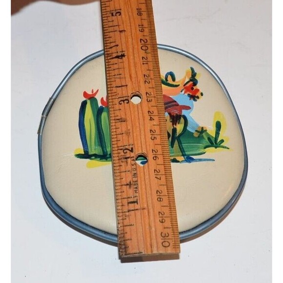 Vtg Military Leather Cap Hat Coin Purse Eagle change souvenir Mexico - Picture 8 of 10